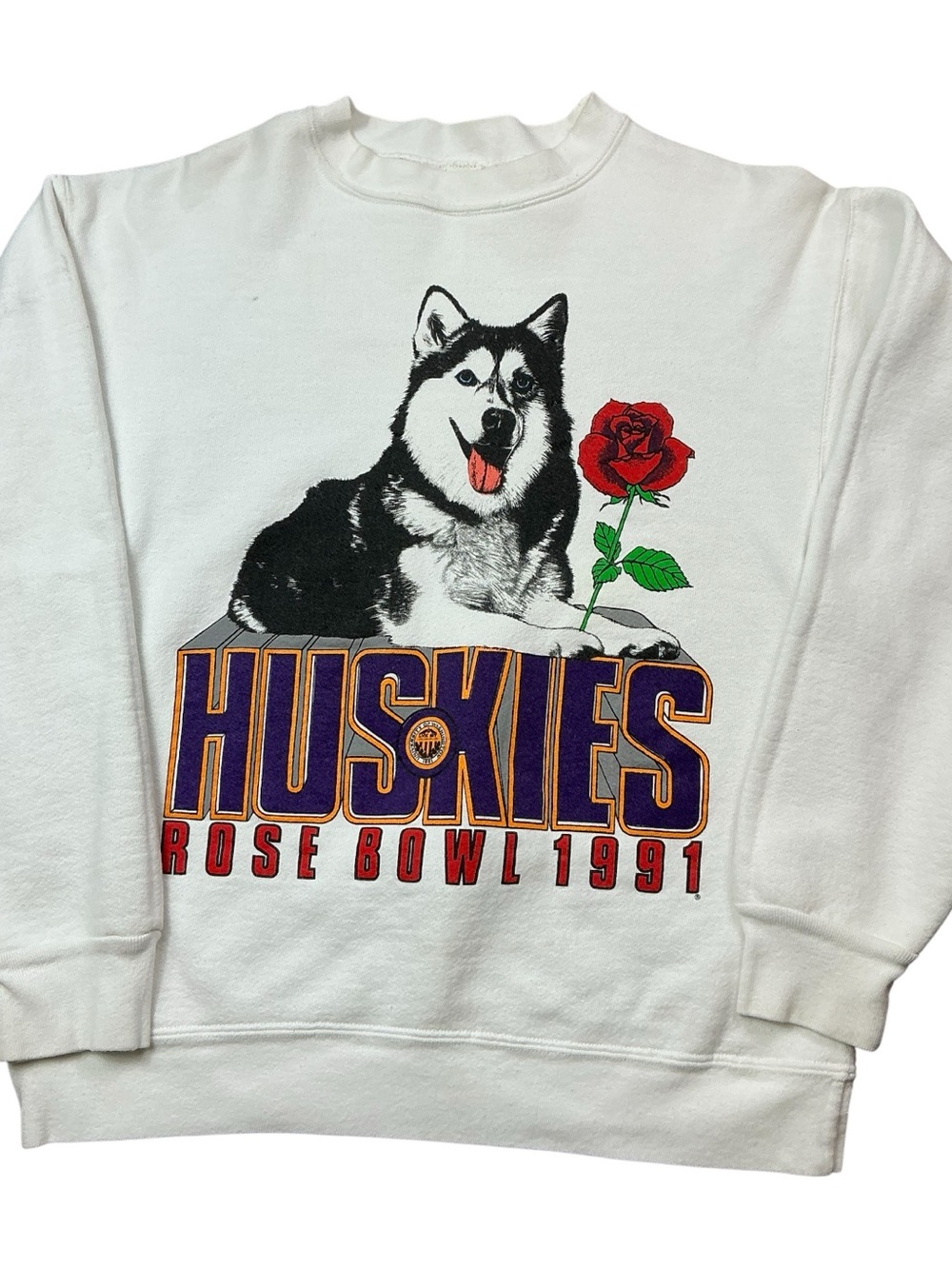 Vintage Washington Huskies 1991 Rose Bowl crewneck SZ XS/S USA made